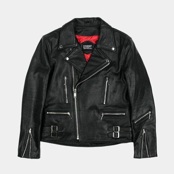 Straight to Hell Leather Moto Jacket - Defector - Picture 1 of 3